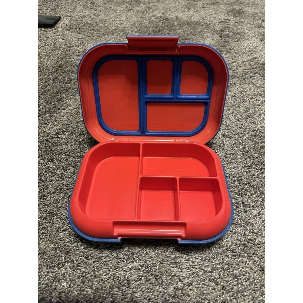 Bentgo Bento Box 4 Compartments Red Blue Rectangular Plastic Snap Lid Reusable